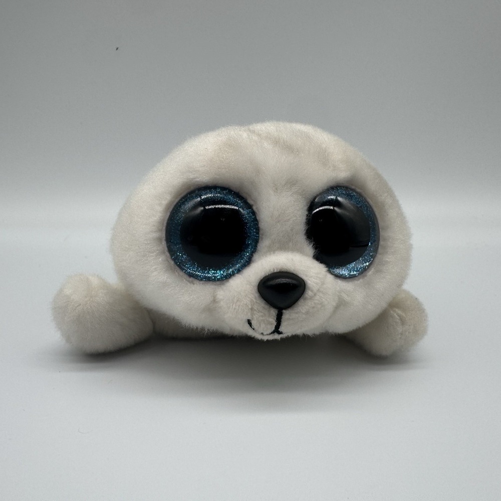 TY Beanie Boos ICY the White Seal 6" Plush Stuffed Animal Toy Blue Glitter Eyes